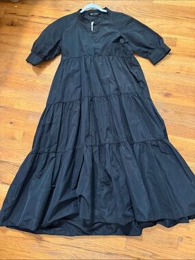 combined pleated dress zara Pleated Knitt Combination Dress - Green by Zara